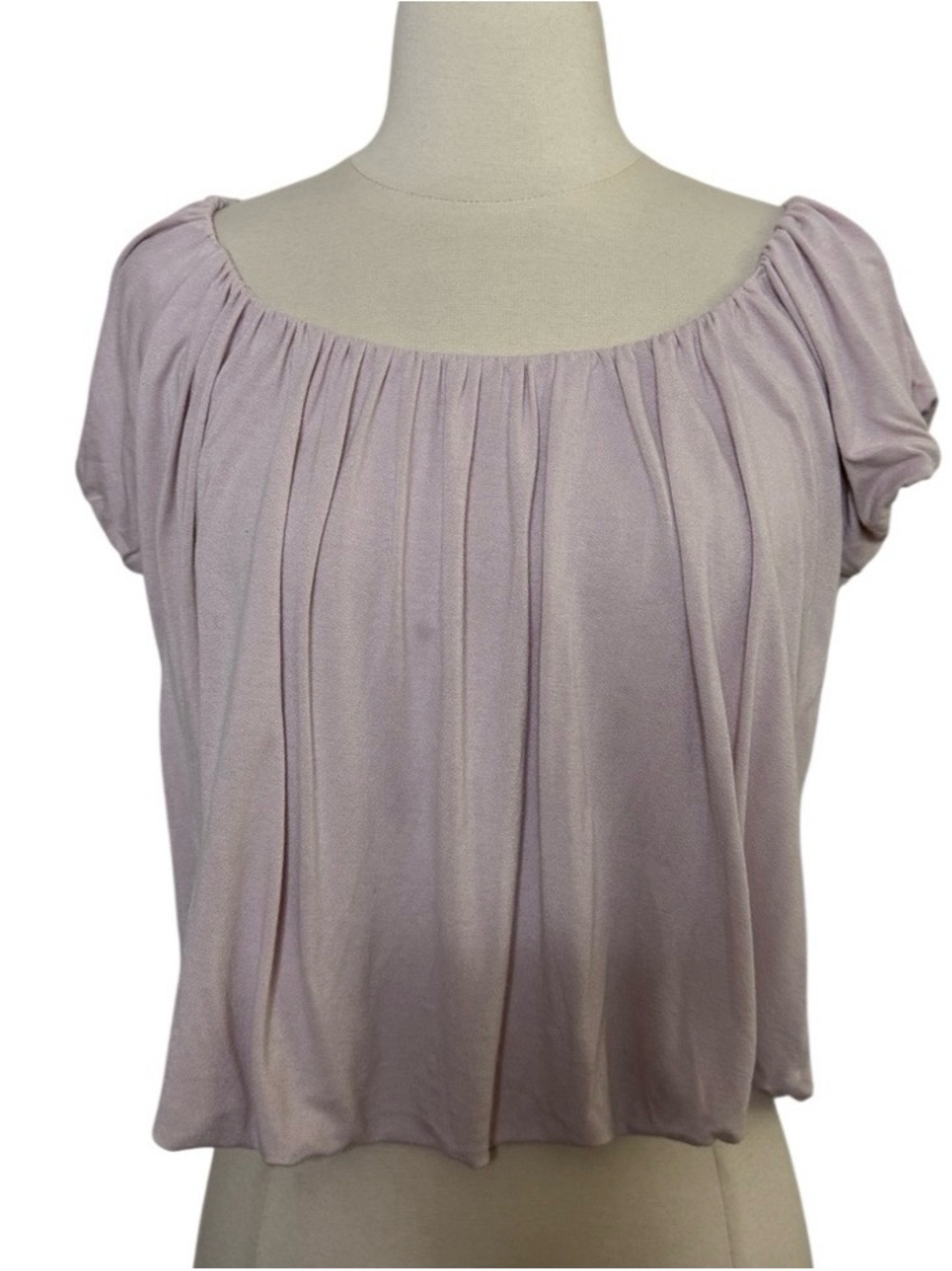 Express Size Extra Small (XS) blush pink Gathered Neck Puff Sleeve Blouse